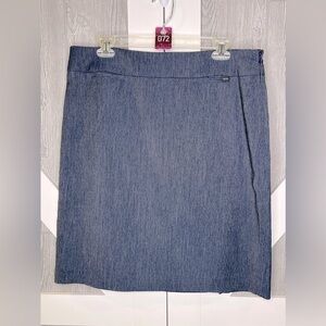 D20.10 TAHARI Arthur S. Levine NAVY TWEED STRAIGHT SKIRT  SZ 14